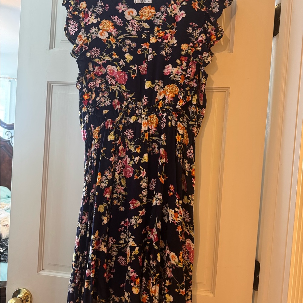 Floral Ruffle Sleeve Dress